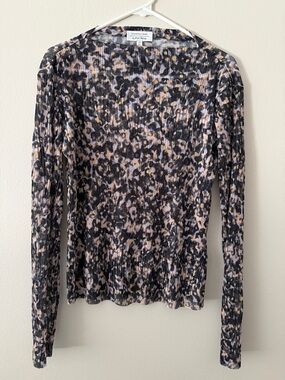 & Other Stories Printed Semi-Sheer Long-Sleeve Top